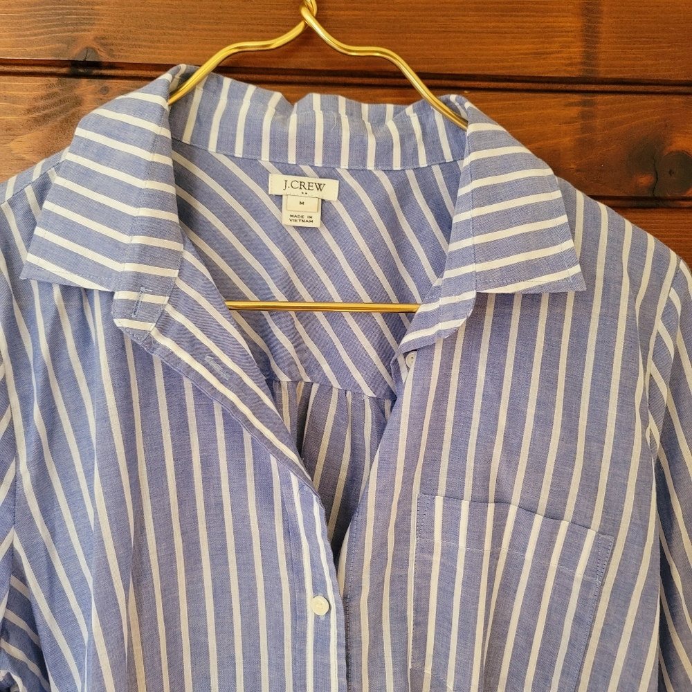 J. Crew tie front striped shirt - Picture 2 of 3